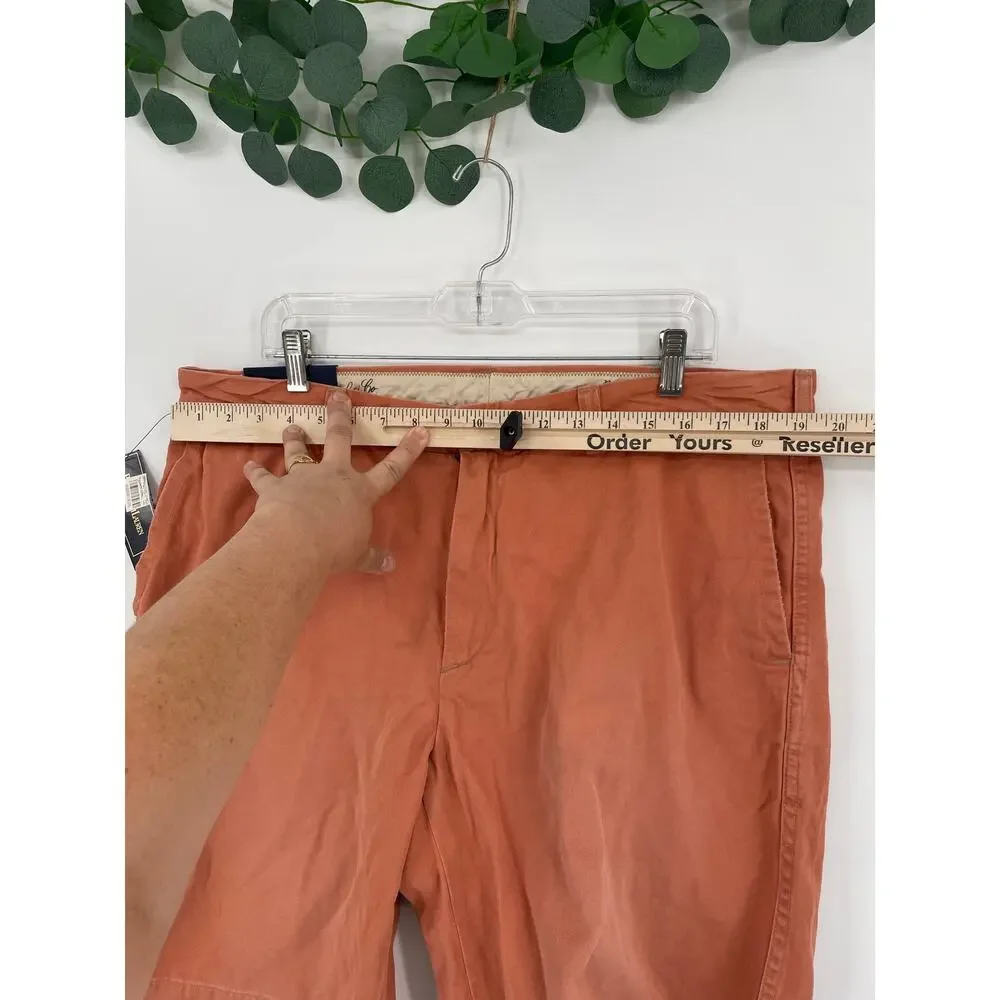 NWT Polo Ralph Lauren Burnt Orange Mens Bermuda Chino Flag Cotton Shorts 38